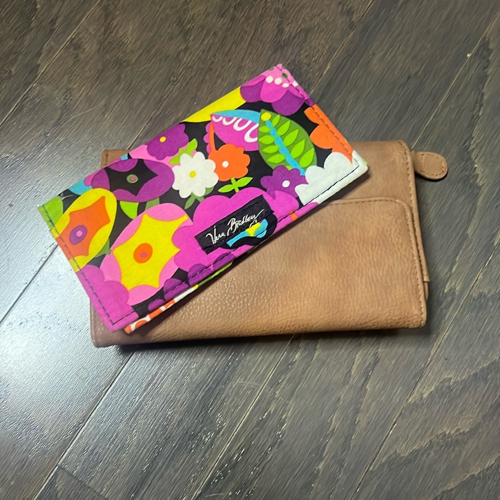 Wallets Giveaway , Brown Wallet And Vera Bradley Check Book Cover